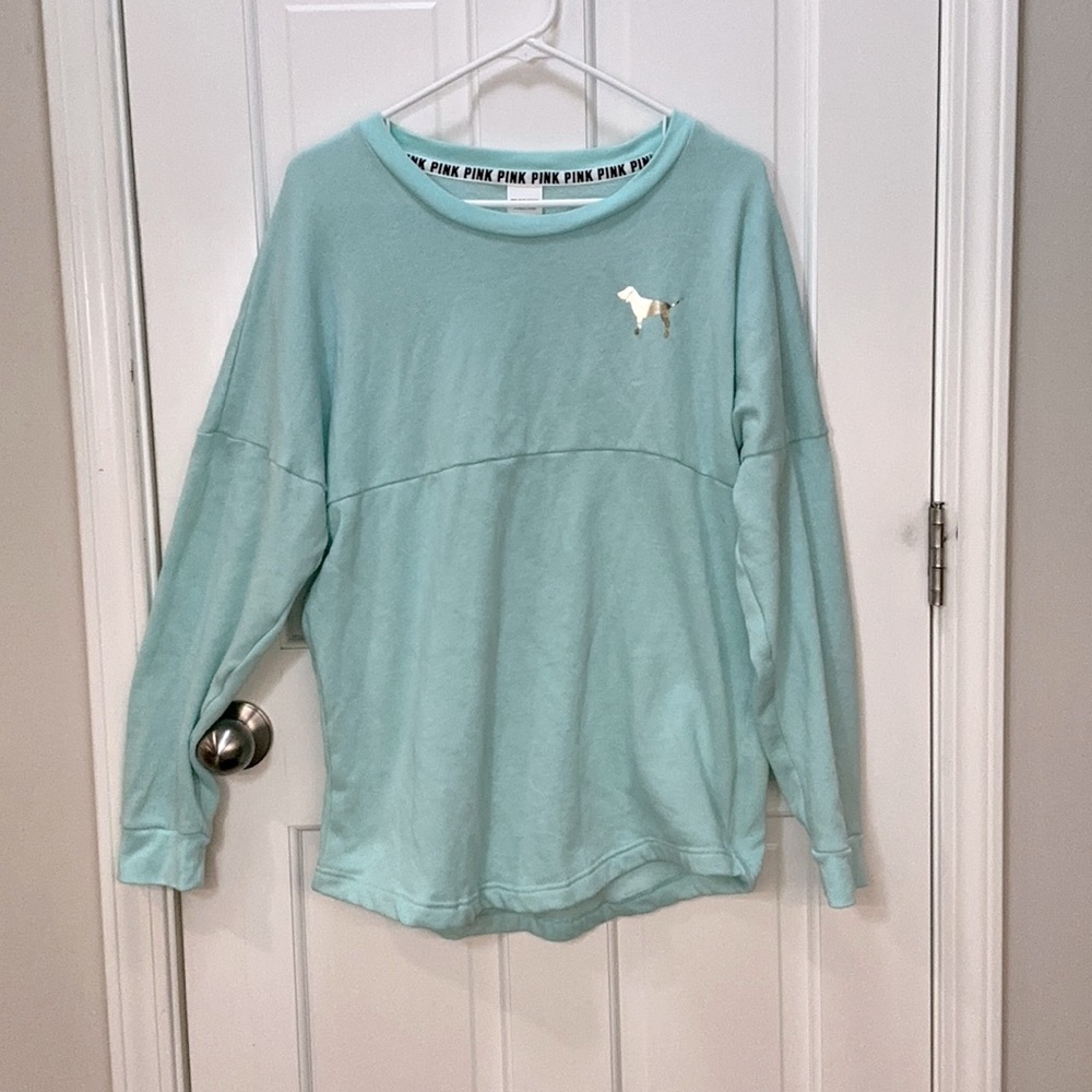 VS Pink Turquoise Top with Gold Design